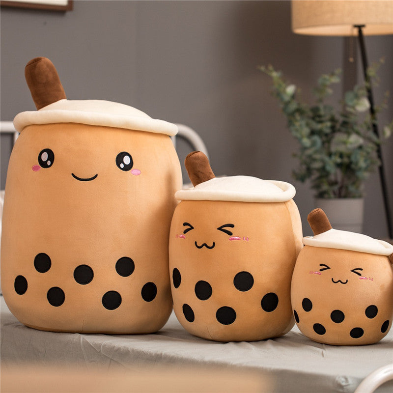 Cute Boba Tea Plush Pillow – Soft Bubble Tea Stuffed Toy